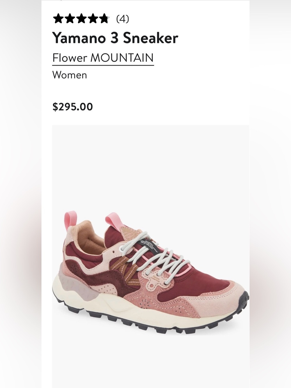 NWT Flower Mountain Yamano 3 Sneaker in Light Rose - Picture 2 of 16